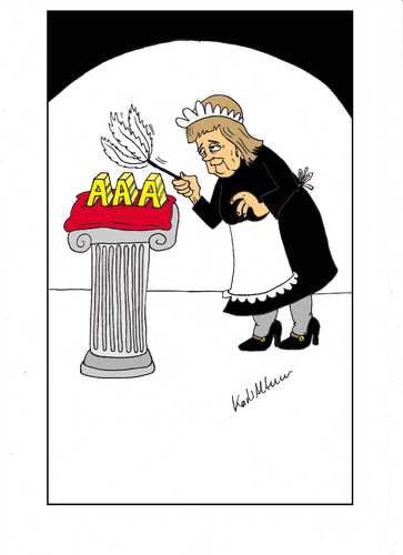 Cartoon: Rolle Deutschlands in Europa (medium) by kader altunova tagged wirtschaft,eu,merkel,aaa