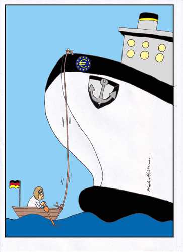 Cartoon: Rolle Deutschlands in Europa (medium) by kader altunova tagged deutschland,eu,krise,merkel