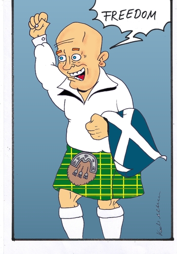 Cartoon: Schottland hat die Wahl (medium) by kader altunova tagged schottland,wahl,kilt