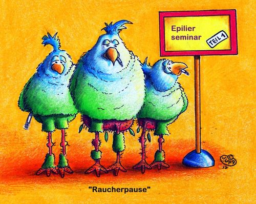Cartoon: Epilier-Seminar (medium) by Jupp tagged seminar,vogel,vögel,epilieren