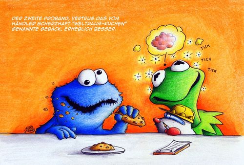 Cartoon: Maulwurf cakes (medium) by Jupp tagged kermit,cake,maulwurf,mole,spacecakes,jupp