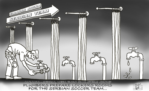 Cartoon: Plumber Job (medium) by Paul Shkodrani tagged albania,serbia