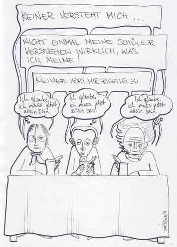 Cartoon: Der Philosophenstammtisch (medium) by TRIPKE tagged schopenhauer,kant,hegel