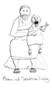 Cartoon: Platon und Sokrates im Dialog (small) by TRIPKE tagged platon sokrates philosophie