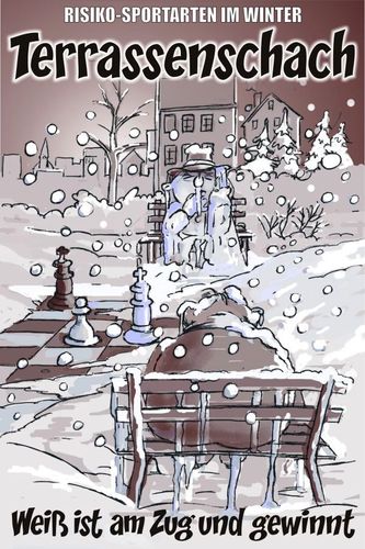 Cartoon: RISIKO-SPORTARTEN IM WINTER (medium) by BARHOCKER tagged winter,eis,schnee,park,schach