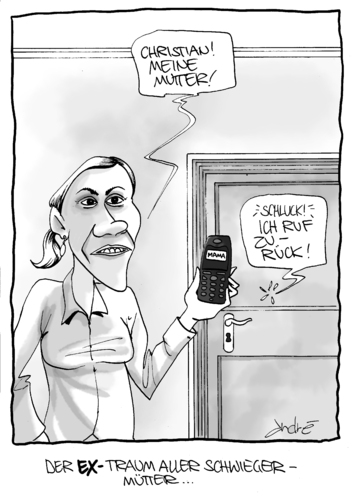 Cartoon: Bettina Wulff (medium) by andre sedlaczek tagged bundespräsident,wulff,beleidigt,rücktritt