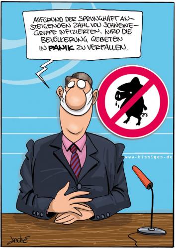 Cartoon: Panik! (medium) by andre sedlaczek tagged schweinegrippe,mexiko,panik