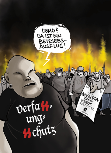 Cartoon: Verfassungsschutz (medium) by andre sedlaczek tagged verfassungsschutz,nsu,mann,rechts,verfassungsschutz,nsu,rechts