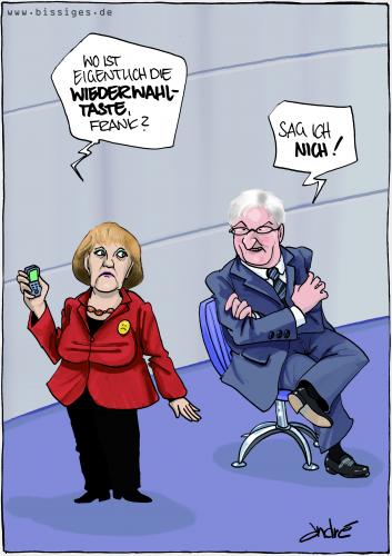 Cartoon: Wiederwahl 2009 (medium) by andre sedlaczek tagged kanzlerkandidat,merkel,steinmeier,bundestagswahl