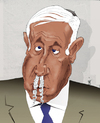 Cartoon: Benjamin Netanyahu (small) by Mattia Massolini tagged goldstone
