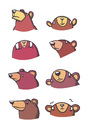 Cartoon: Bear character heads (small) by Playa from the Hymalaya tagged bär,bear,bären,bears,charaktere,characters,comic