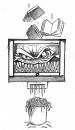 Cartoon: tv shredder (small) by Playa from the Hymalaya tagged tv,book,books,shredder,monster