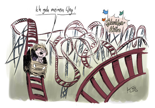 Cartoon: Achterbahn (medium) by Stuttmann tagged merkel,achterbahn