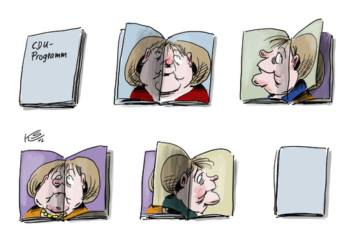 Cartoon: CDU-Programm (medium) by Stuttmann tagged merkel,parteitag,programm,cdu
