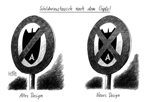 Cartoon: Design (medium) by Stuttmann tagged atomwaffen,abrüstung