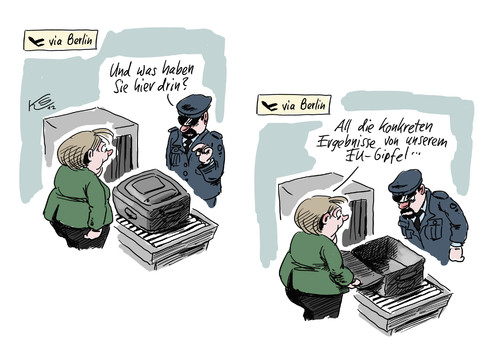 Cartoon: Ergebnisse (medium) by Stuttmann tagged eu,gipfel,merkel