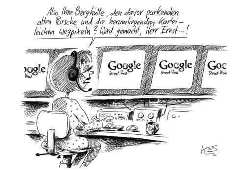 Cartoon: Ernst (medium) by Stuttmann tagged google,street,view,ernst,linke,google,street view,linke,internet,web,karte,stadt,city,überwachung,big brother,fotos,street,view,big,brother