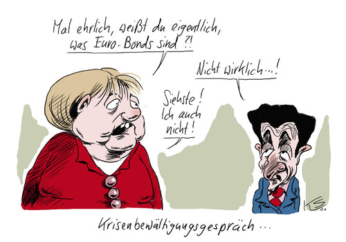 Cartoon: Eurobonds (medium) by Stuttmann tagged sarkozy,merkel,eurobonds