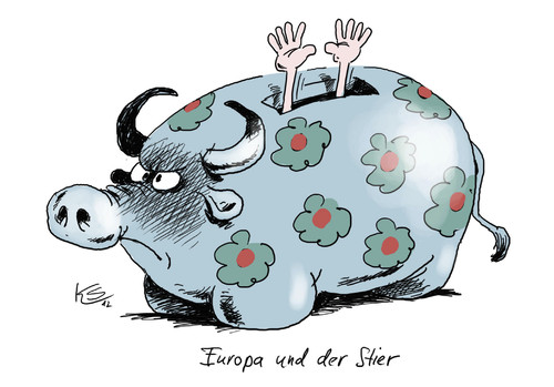 Cartoon: Europa und der Stier (medium) by Stuttmann tagged europa,eu,eurokrise