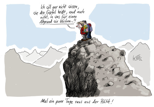 Cartoon: Ferien (medium) by Stuttmann tagged merkel,ferien,parlamentsferien