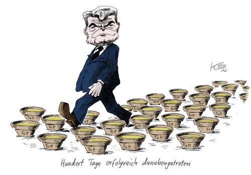 Cartoon: Fett (medium) by Stuttmann tagged gauck,bundespräsident