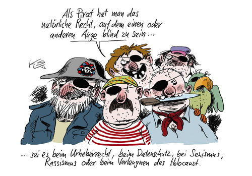 Cartoon: Halbblind... (medium) by Stuttmann tagged piratenpartei