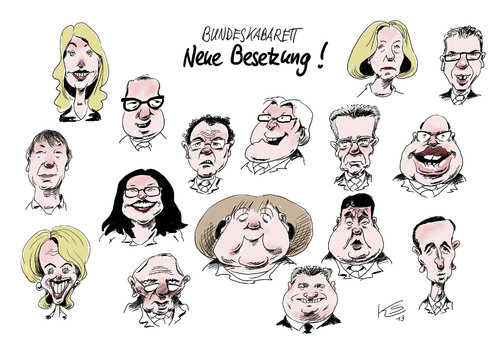 Cartoon: Kabarett (medium) by Stuttmann tagged große,koalition
