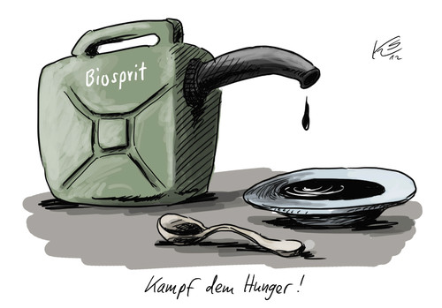 Cartoon: Kampf dem Hunger (medium) by Stuttmann tagged bisosprit,benzin