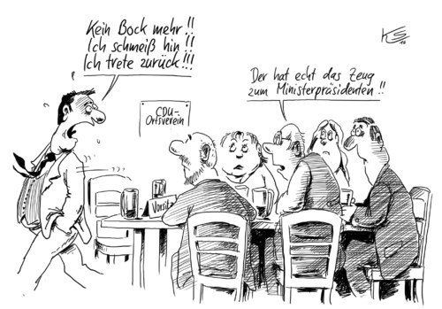 Cartoon: Kein Bock... (medium) by Stuttmann tagged cdu,ministerpräsidenten,rücktritte