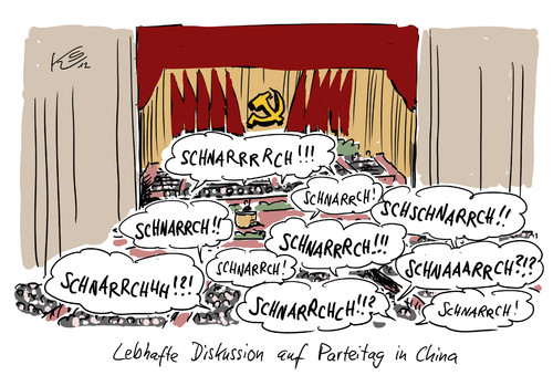 Cartoon: Lebhaft... (medium) by Stuttmann tagged parteitag,china