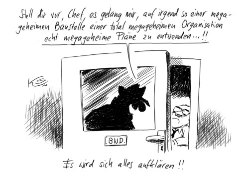 Cartoon: Megageheim (medium) by Stuttmann tagged megageheim,bnd,bnd,megageheim