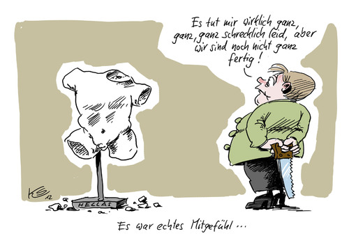 Cartoon: Mitgefühl (medium) by Stuttmann tagged merkel,griechenland