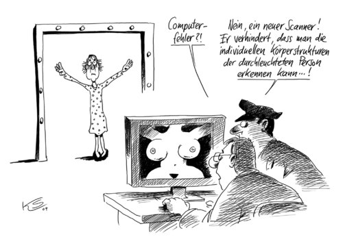Cartoon: Neuer Scanner (medium) by Stuttmann tagged nacktscanner,flugsicherheit,terror,nacktscanner,flugsicherheit,terror,sicherheit,flughafen,nackt,scanner,angst,kontrolle,terrorismus