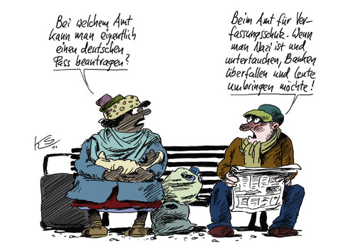 Cartoon: Pass (medium) by Stuttmann tagged rechtsterror,verfassungsschutz,nazis,neonazis