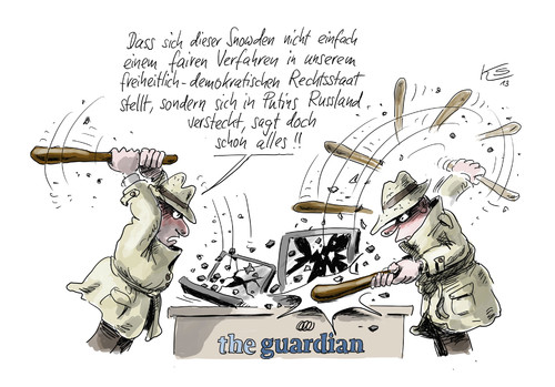 Cartoon: Rechtsstaat (medium) by Stuttmann tagged nsa,guardian,snowden