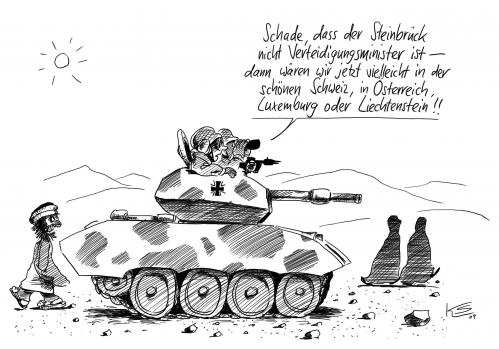 Cartoon: Schade (medium) by Stuttmann tagged bundeswehr,auslandseinsätze,afghanistan,steinbrück,steueroasen,finanzkrise,steuerflucht,cartoon,cartoons,auslandseinsätze,afghanistan,peer steinbrück,steueroasen,finanzkrise,steuerflucht,wirtschaftskrise,soldaten,bundeswehr,militär,krieg,peer,steinbrück