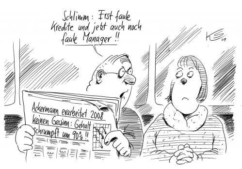 Cartoon: Schlimm! (medium) by Stuttmann tagged managergehälter,bonus,boni,wirtschaftskrise,deutsche,bank,ackermann,banken