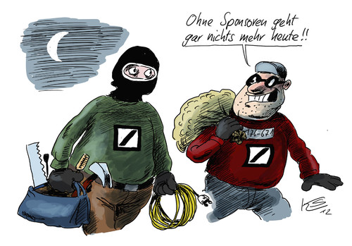 Cartoon: Sponsor (medium) by Stuttmann tagged deutsche,bank