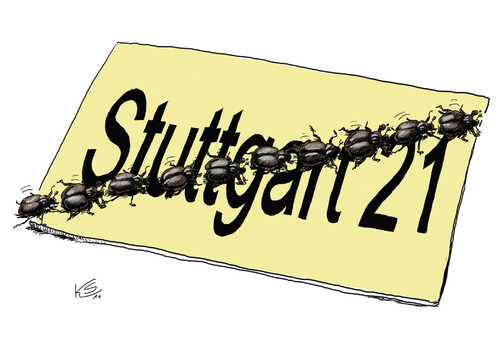 Cartoon: Stuttgart 21 (medium) by Stuttmann tagged stuttgart,21