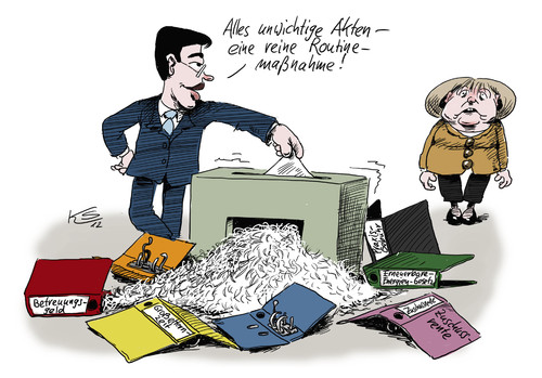Cartoon: Unwichtig (medium) by Stuttmann tagged rösler,merkel,koalition