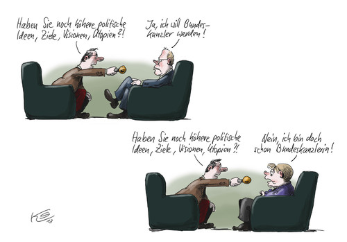 Cartoon: Utopien (medium) by Stuttmann tagged wahlen,merkel,steinbrück,2013,bundestagswahl