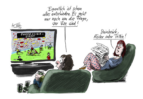 Cartoon: Vize (medium) by Stuttmann tagged bundesliga,wahlen,bundestagswahl