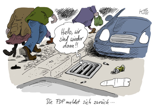 Cartoon: Wieder da... (medium) by Stuttmann tagged fdp