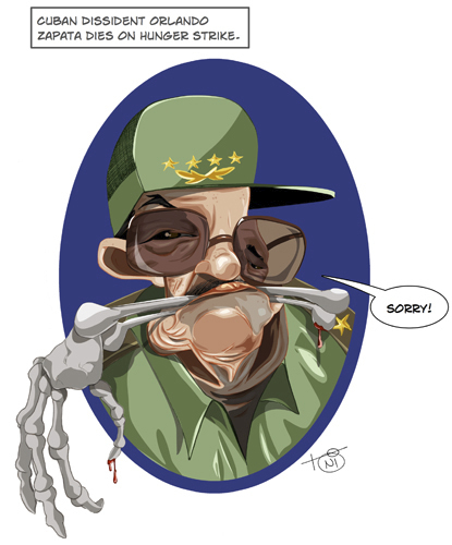 Cartoon: Raul Castro (medium) by Toni DAgostinho tagged charge