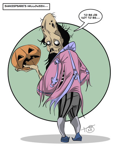 Cartoon: Shakespeares Halloween (medium) by Toni DAgostinho tagged halloween,shakespeare