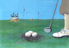Cartoon: The Conqueror (small) by ozbek tagged birds,nest,eggs,trees,golf