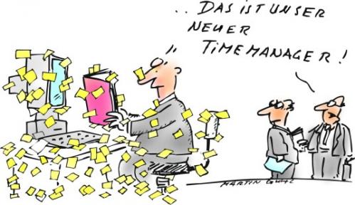 Cartoon: manager postit (medium) by martin guhl tagged manager,postit