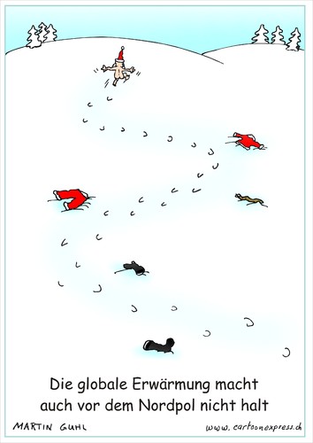 Cartoon: weihnacht mann schnee eis norpol (medium) by martin guhl tagged arktis,norpol,eis,schnee,mann,weihnacht,erderwaermung,umwelt,klim,cartooon,karikatur