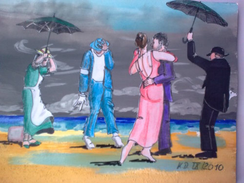 Cartoon: j.vettriano fake - crazy dancers (medium) by tobelix tagged tobelix,fake,crazy,beach,dancers,vettriano,jack