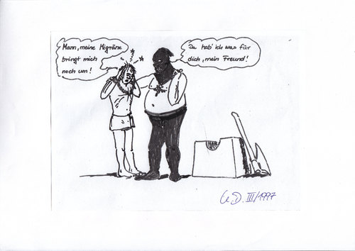 Cartoon: Kopfschmerzbehandlung i. MA (medium) by tobelix tagged ma,kopfschmerzbehandlung,henker,delinquent,tobelix
